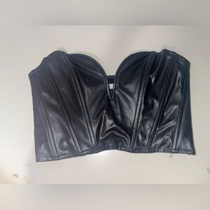Zara leather crop top